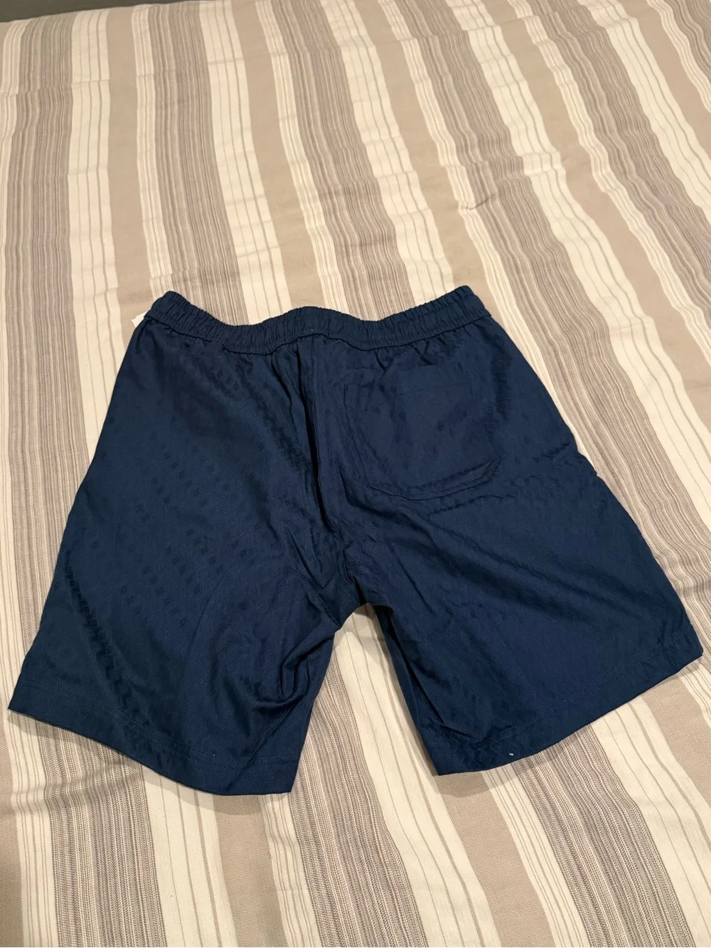 Men's Dark Navy Flat Front Shorts with Drawstring